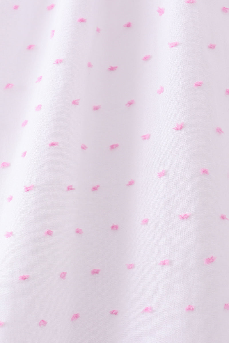 Pink Bow Smocked Swiss Dot Shorts Set