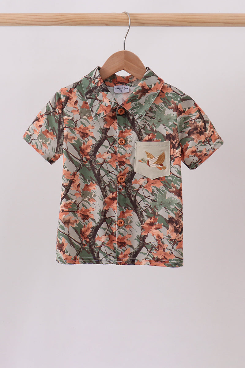 Camo Wildlife Embroidered Dad&me Button Down Shirt