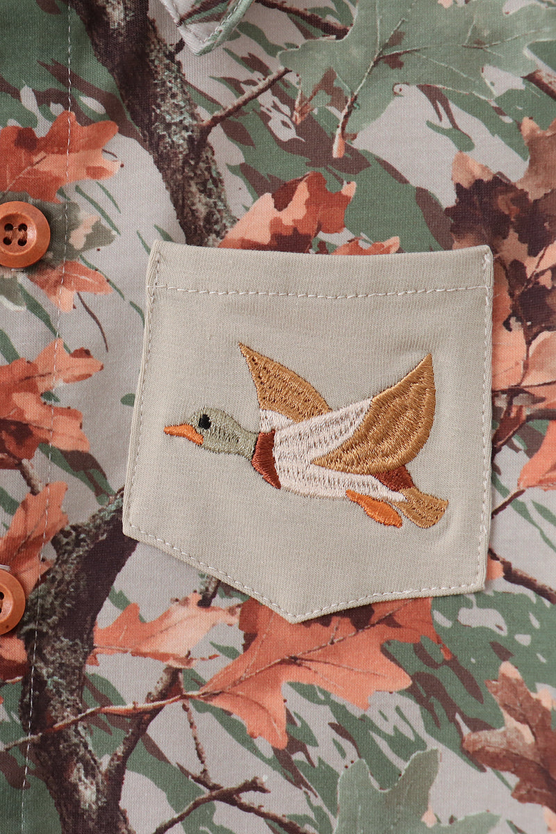 Camo Wildlife Embroidered Dad&me Button Down Shirt