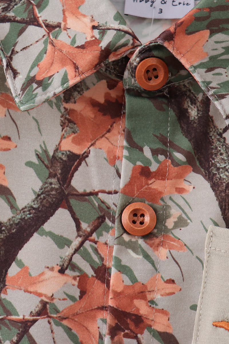 Camo Wildlife Embroidered Dad&me Button Down Shirt