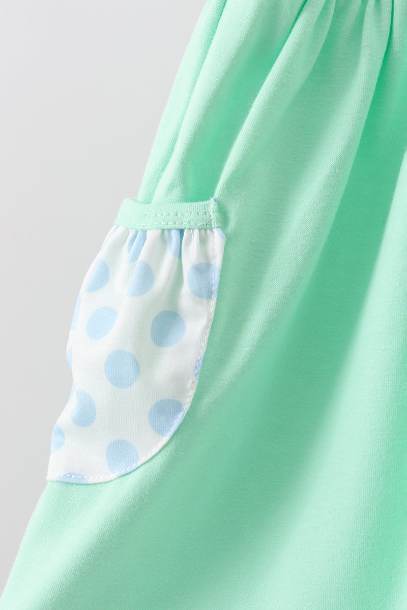 Mint Crayon Applique Ruffle Shorts Set