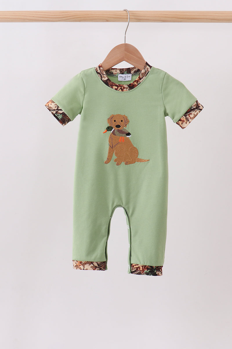 Green Hunting Print Romper