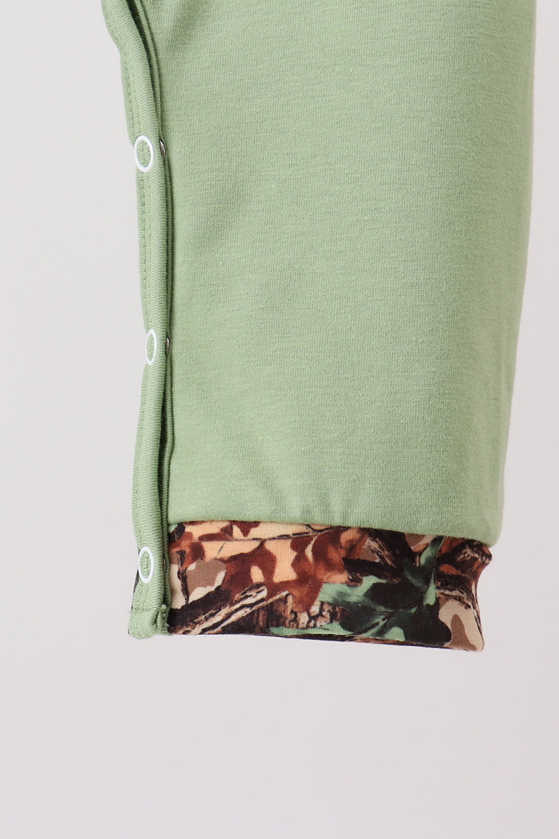 Green Hunting Print Romper
