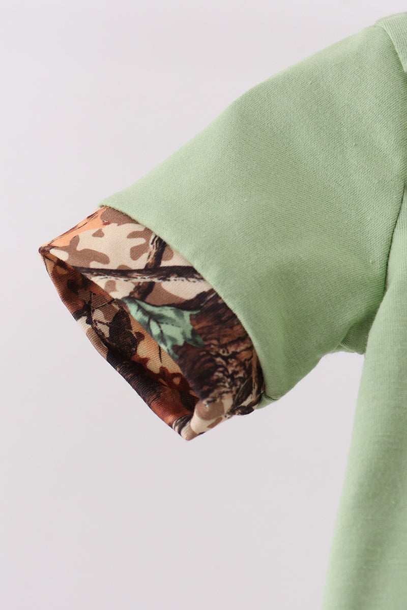 Green Hunting Print Romper