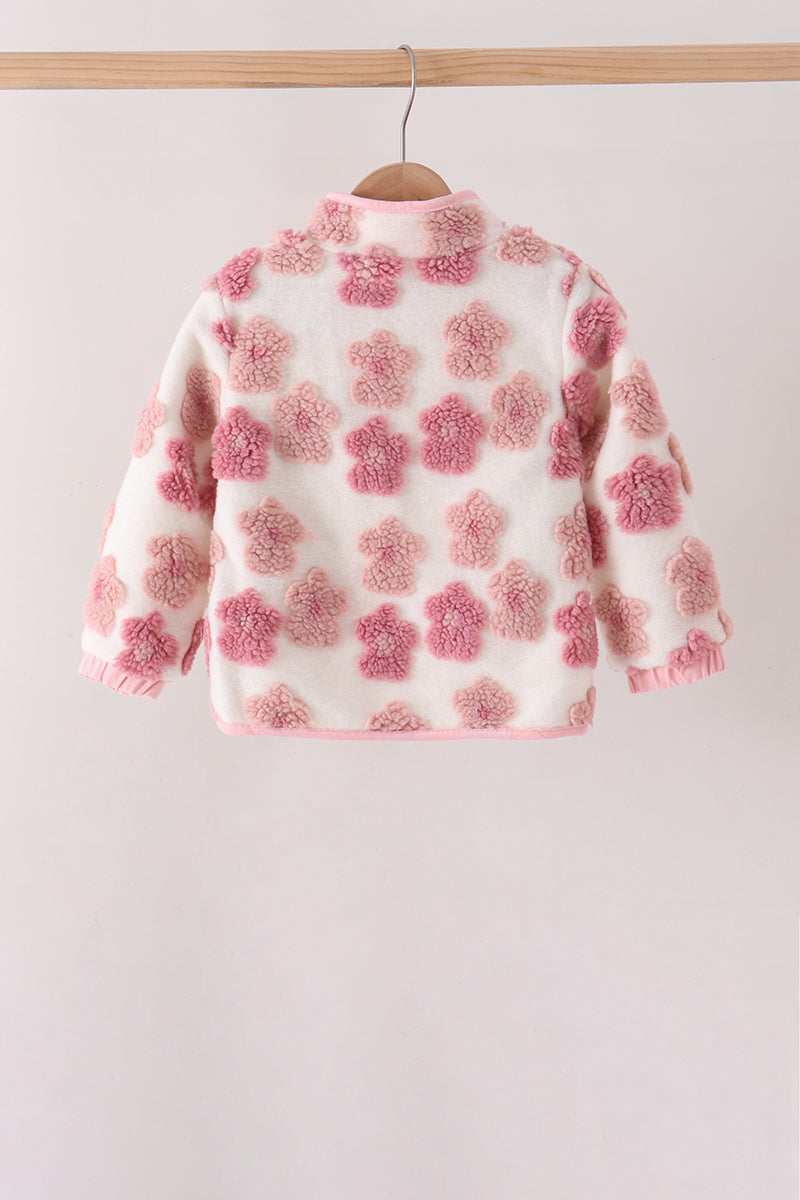 Floral print fleece jacket