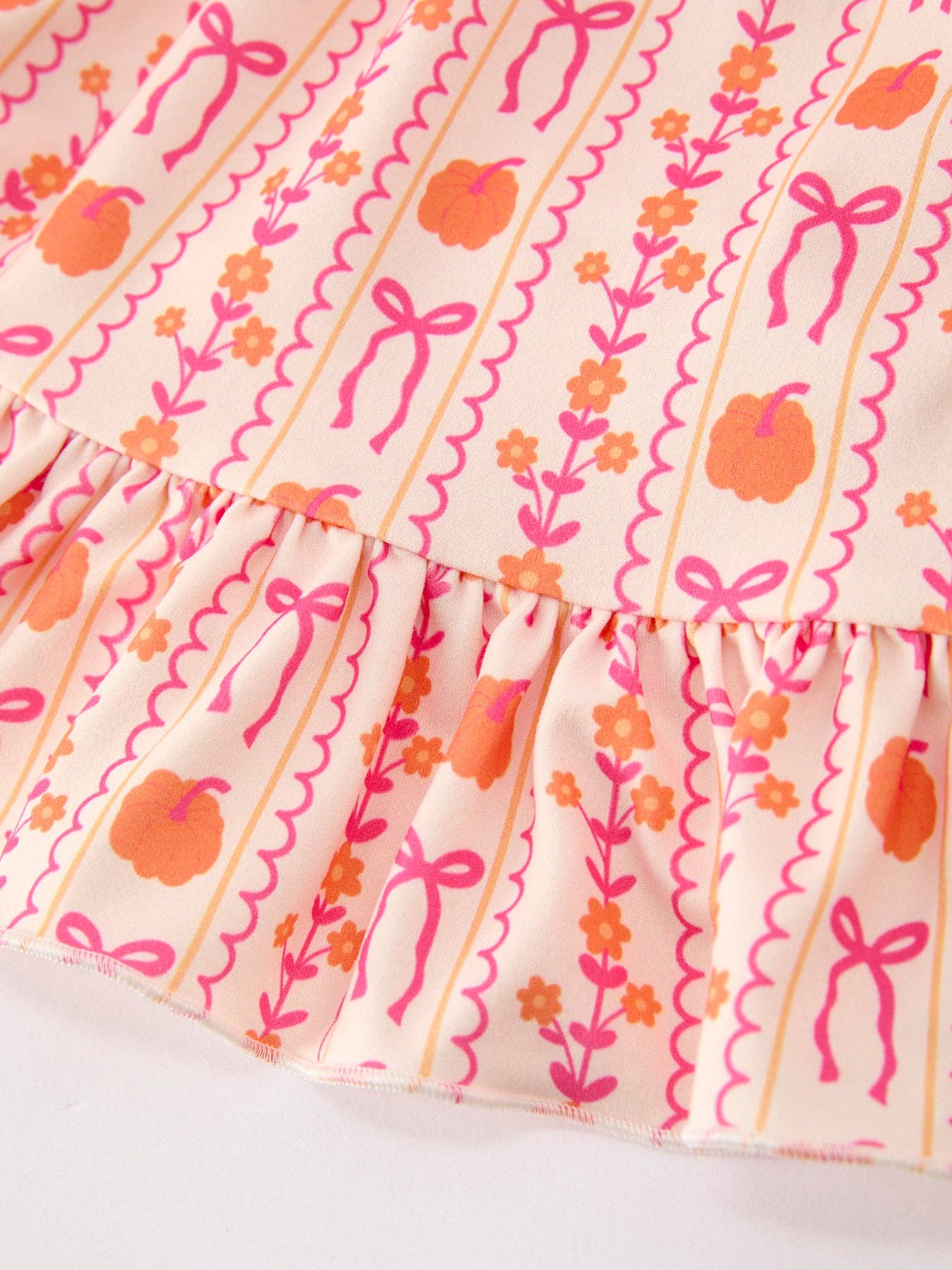 Halloween Thanksgiving Pumpkin Bow Pocket Girls Dress SHIPS AUGUST