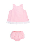 Baby Girls Pink & White Swiss Dot Swing Top & Bloomer Set