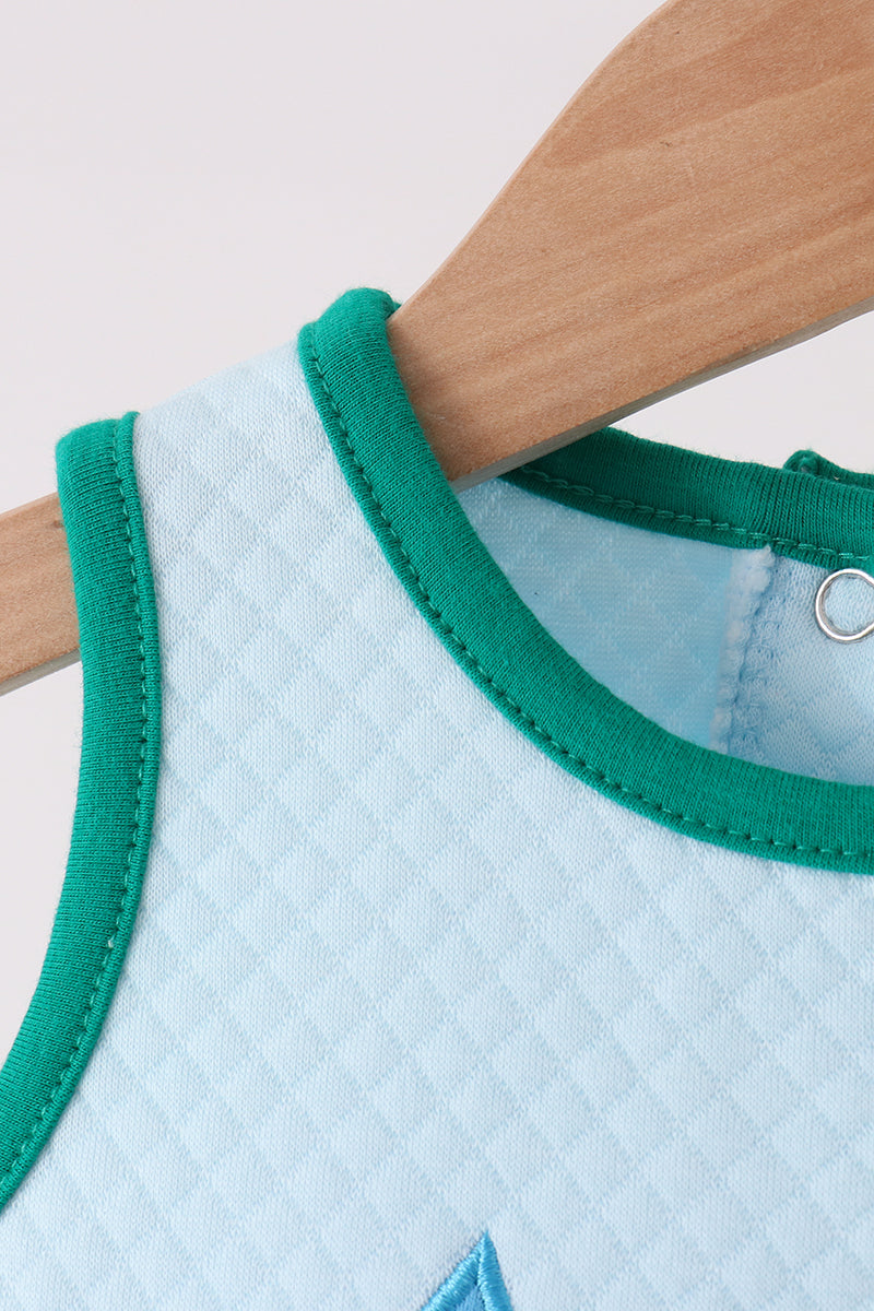 Blue Jack-O-Lantern applique bubble