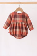 Rust Plaid Ruffle Bubble