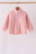 Pink fleece zipper jacket