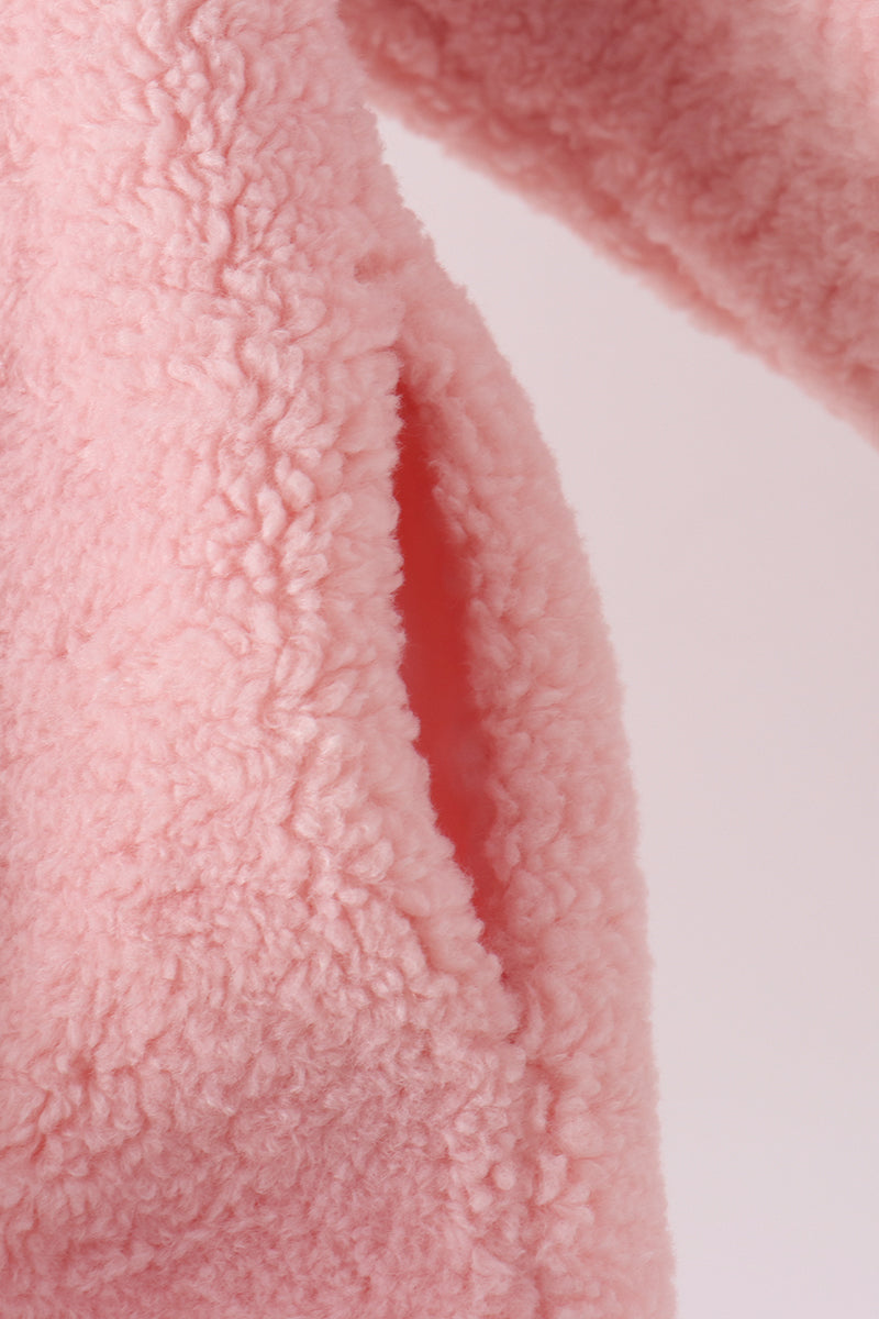 Pink fleece zipper jacket