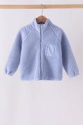 Blue fleece zipper jacket
