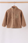 Beige fleece zipper jacket