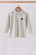 Sage turkey embroidery shirt