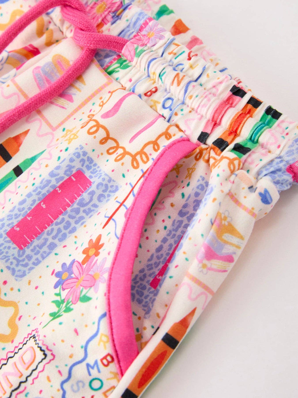 Back to School Print Girl Short Set Scallop Hem SHIPS AUGUST