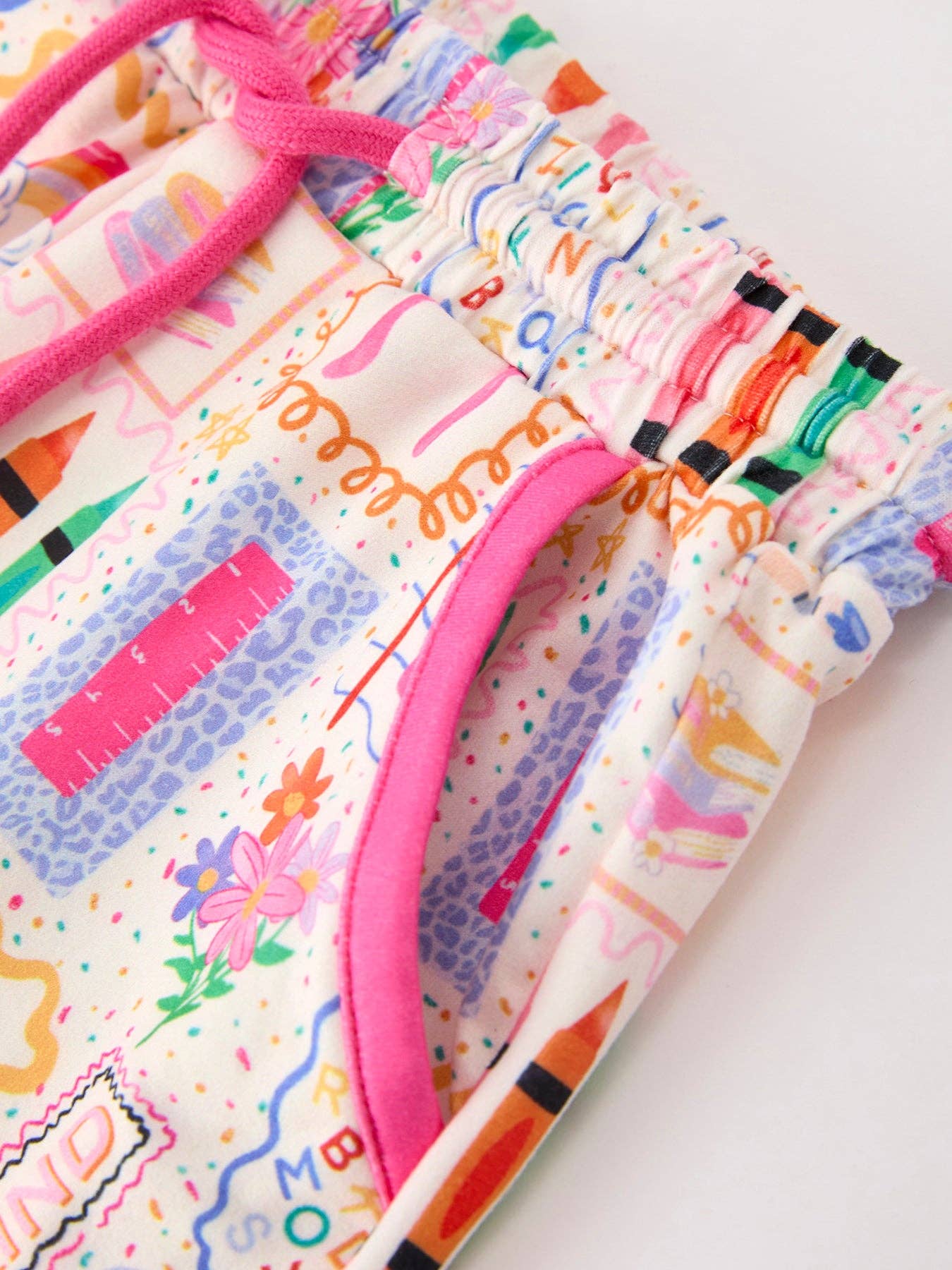 Back to School Print Girl Short Set Scallop Hem SHIPS AUGUST