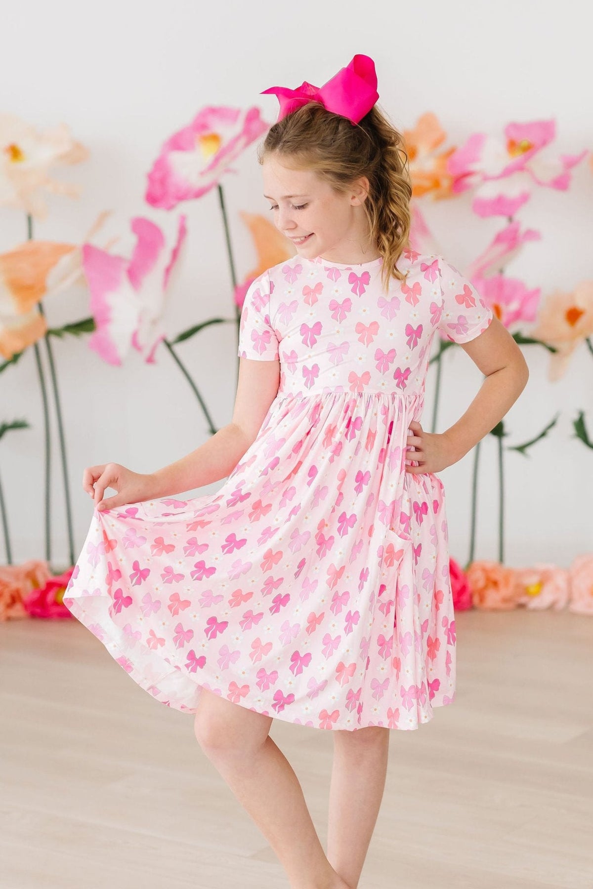 SALE Bow Beauty S/S Pocket Twirl Dress