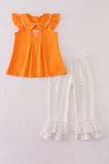 Orange Tennessee go vols embroidery ruffle pants set