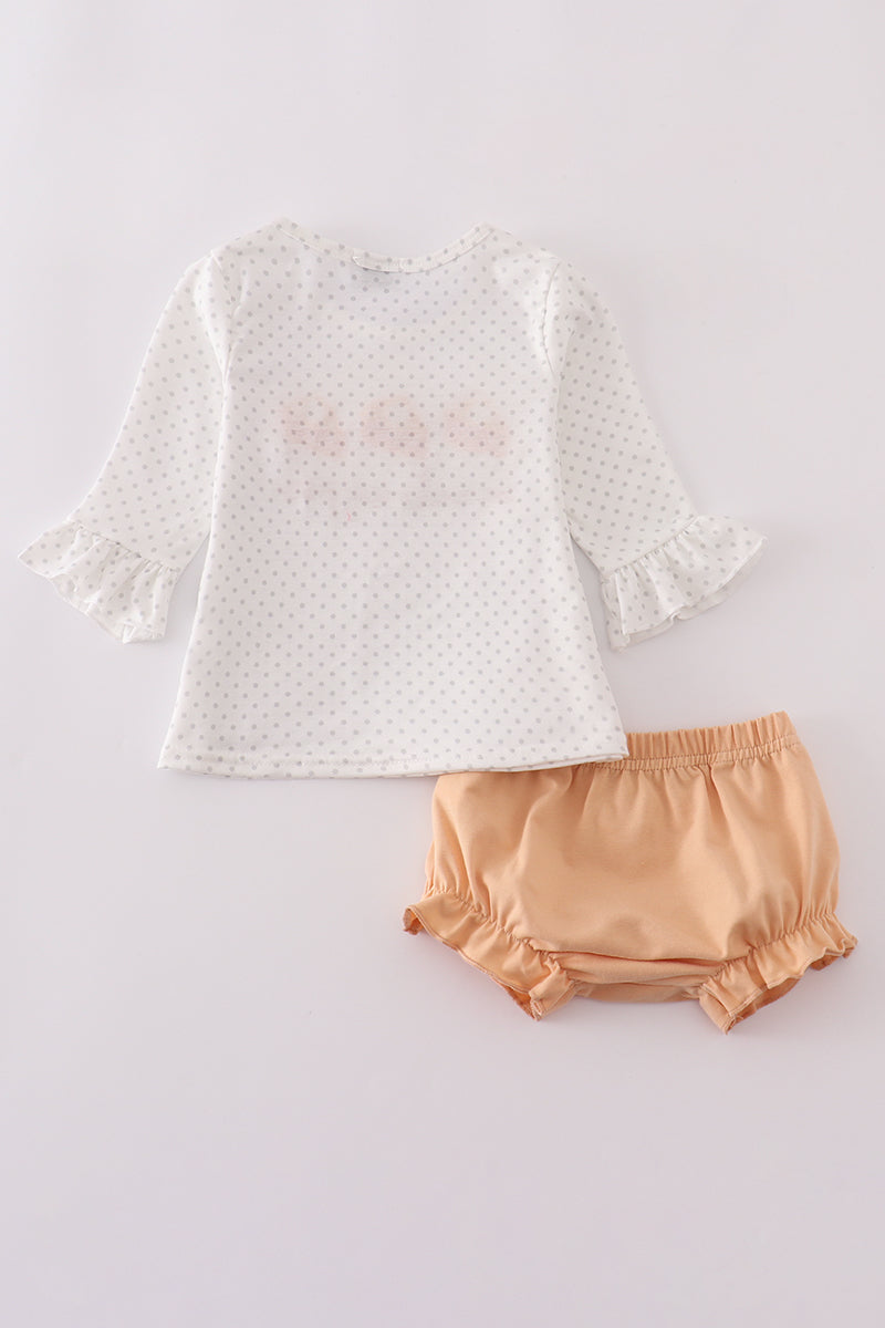 Sweet as pie french knot girl bloomers set