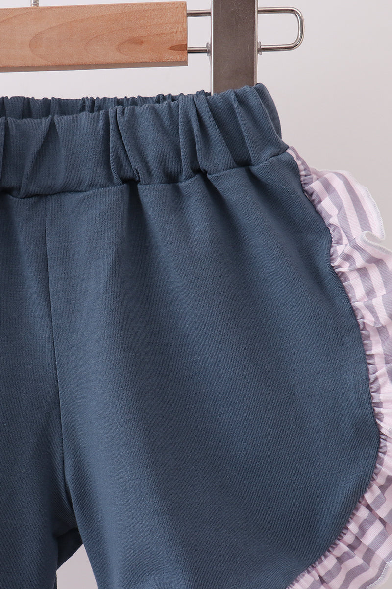 Purple Stripe Ruffle Set