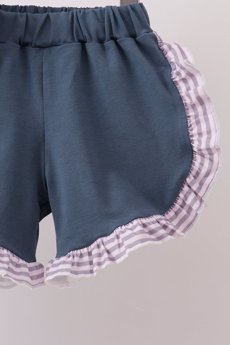 Purple Stripe Ruffle Set