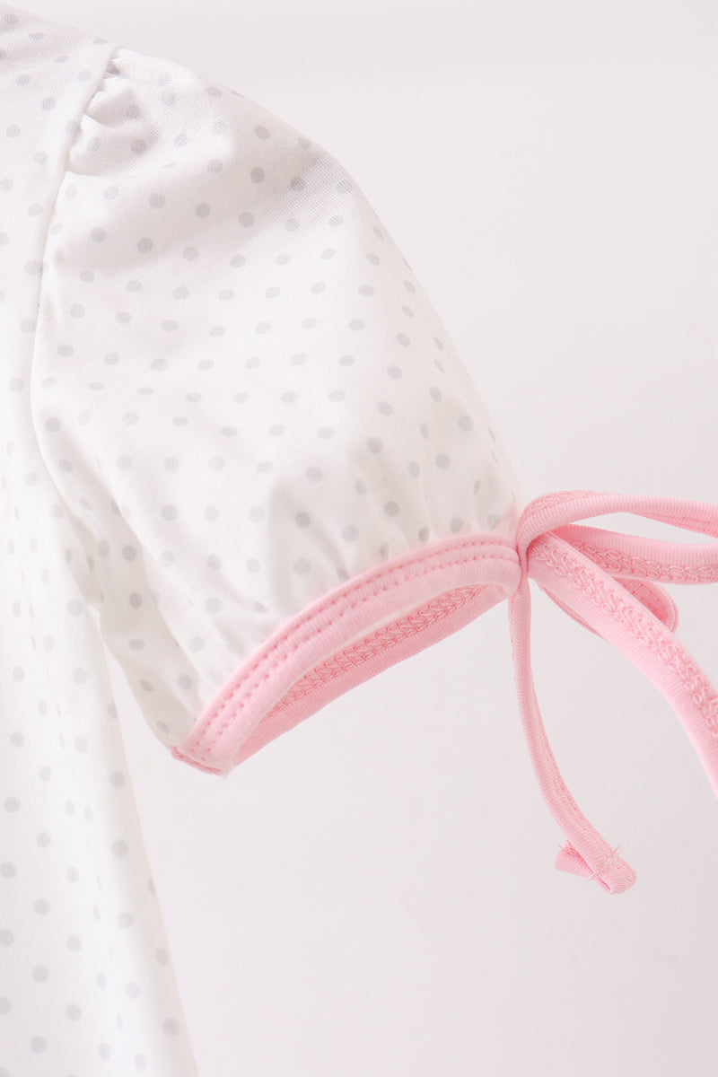 Pink Carousel Embroidered Bubble