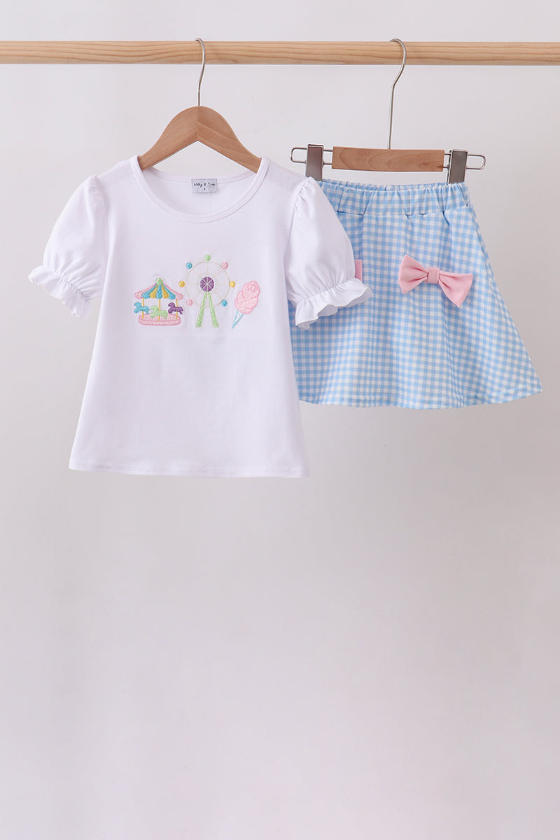 Carousel Embroidered Skorts Set