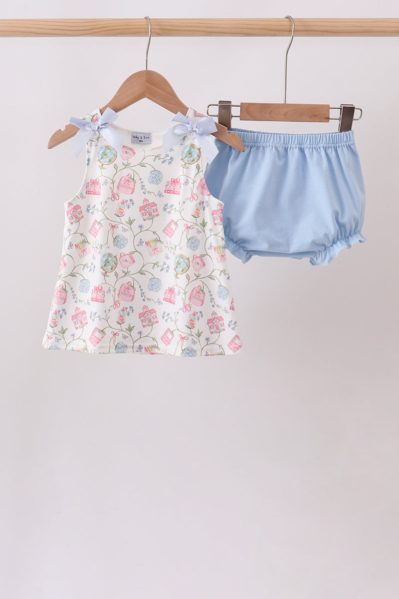 Blue Hydrangea Ruffle Bloomer Set