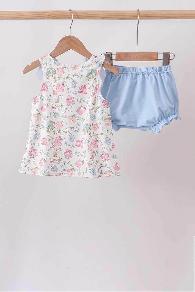 Blue Hydrangea Ruffle Bloomer Set