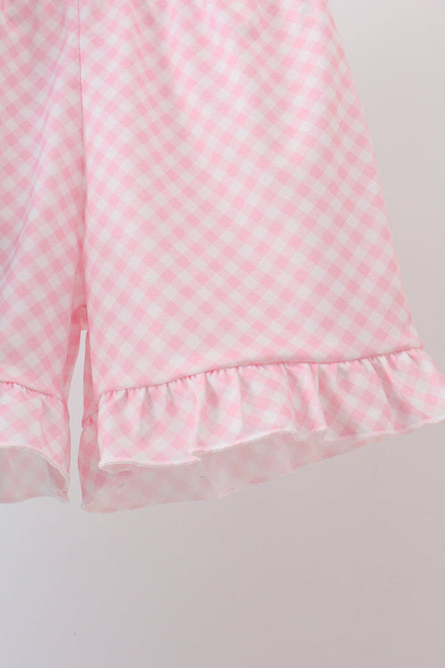 Blue Apple Applique Shorts Set