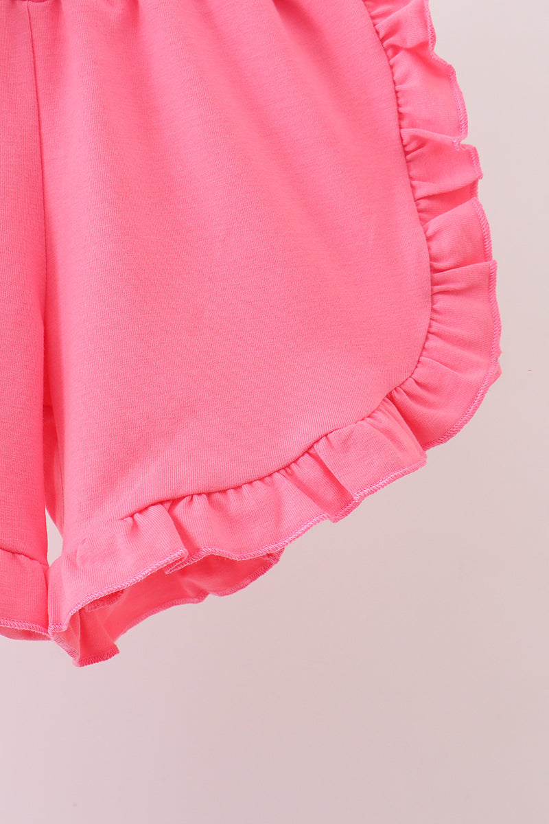 Pink Puppy Applique Ruffle Set