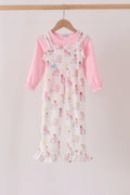Pink all day adventure ruffle jumpsuit set