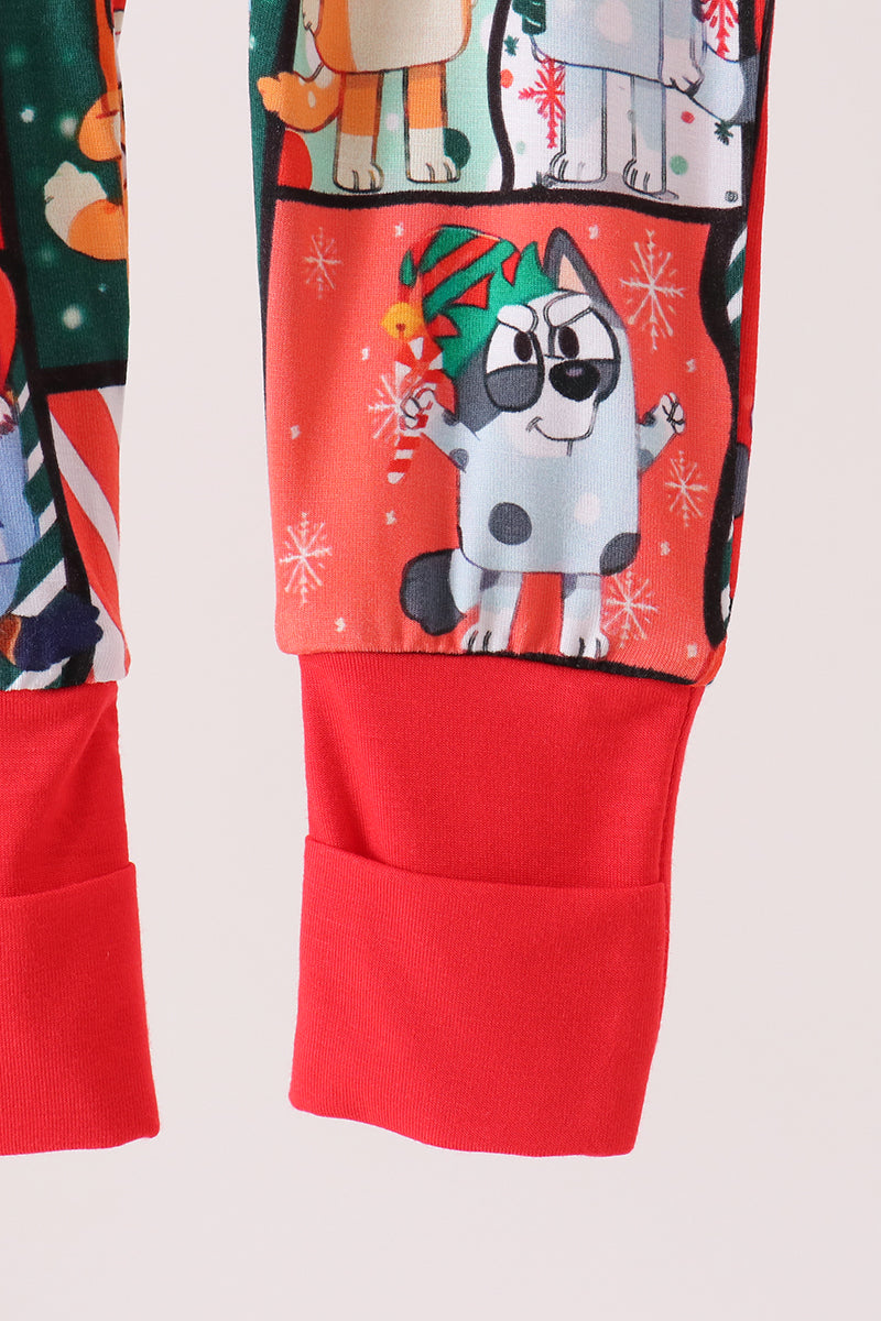 Red christmas bluey bamboo romper