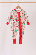 Red christmas toy story ruffle bamboo romper