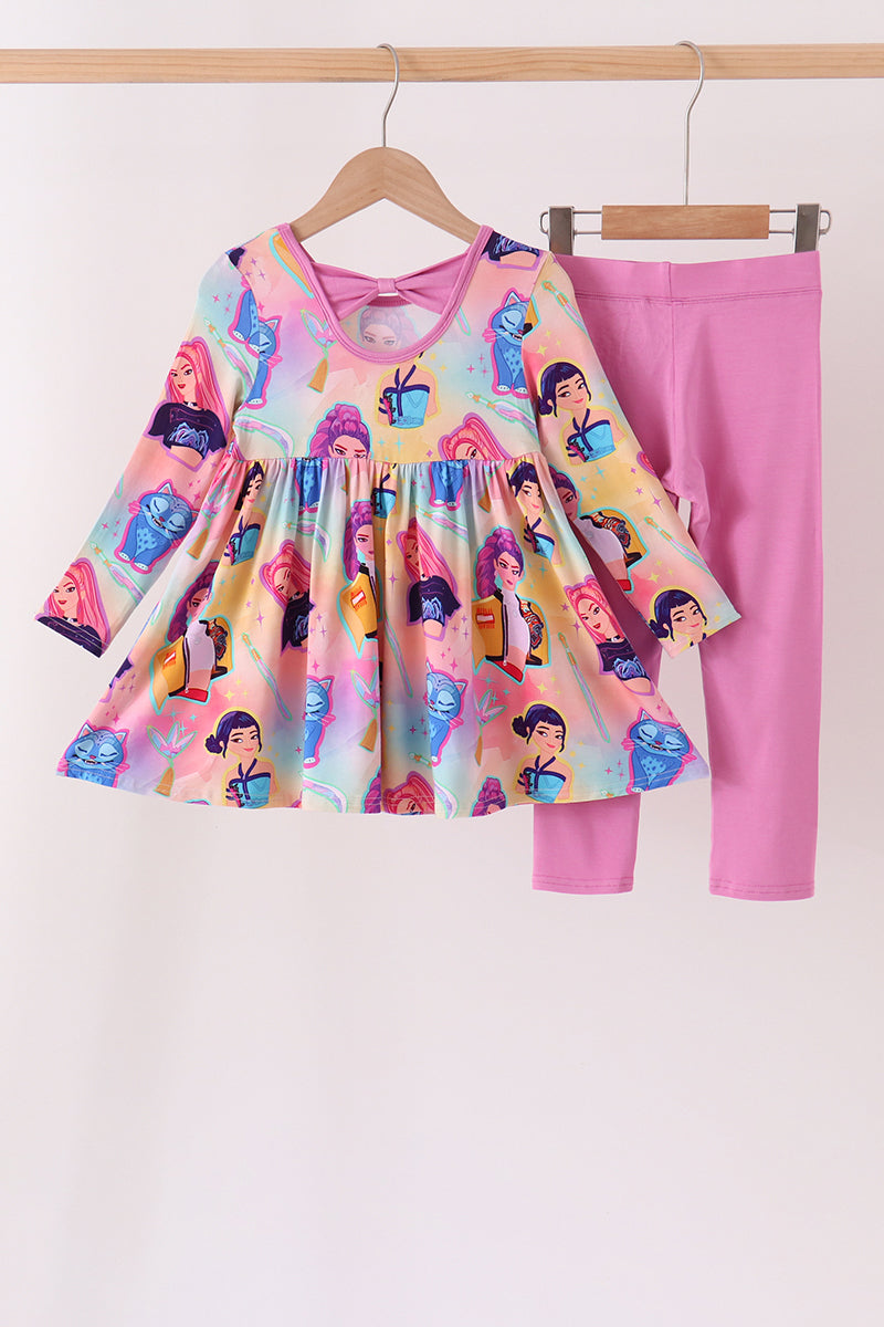 Purple princess bamboo pants set