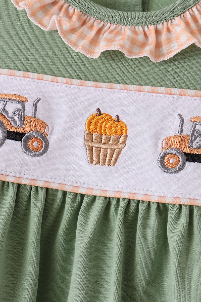 Green farm embroidery bloomer set