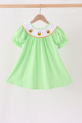 Green Jack-O-Lantern embroidery dress
