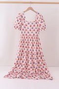 Jack-O-Lantern print tiered mom dress