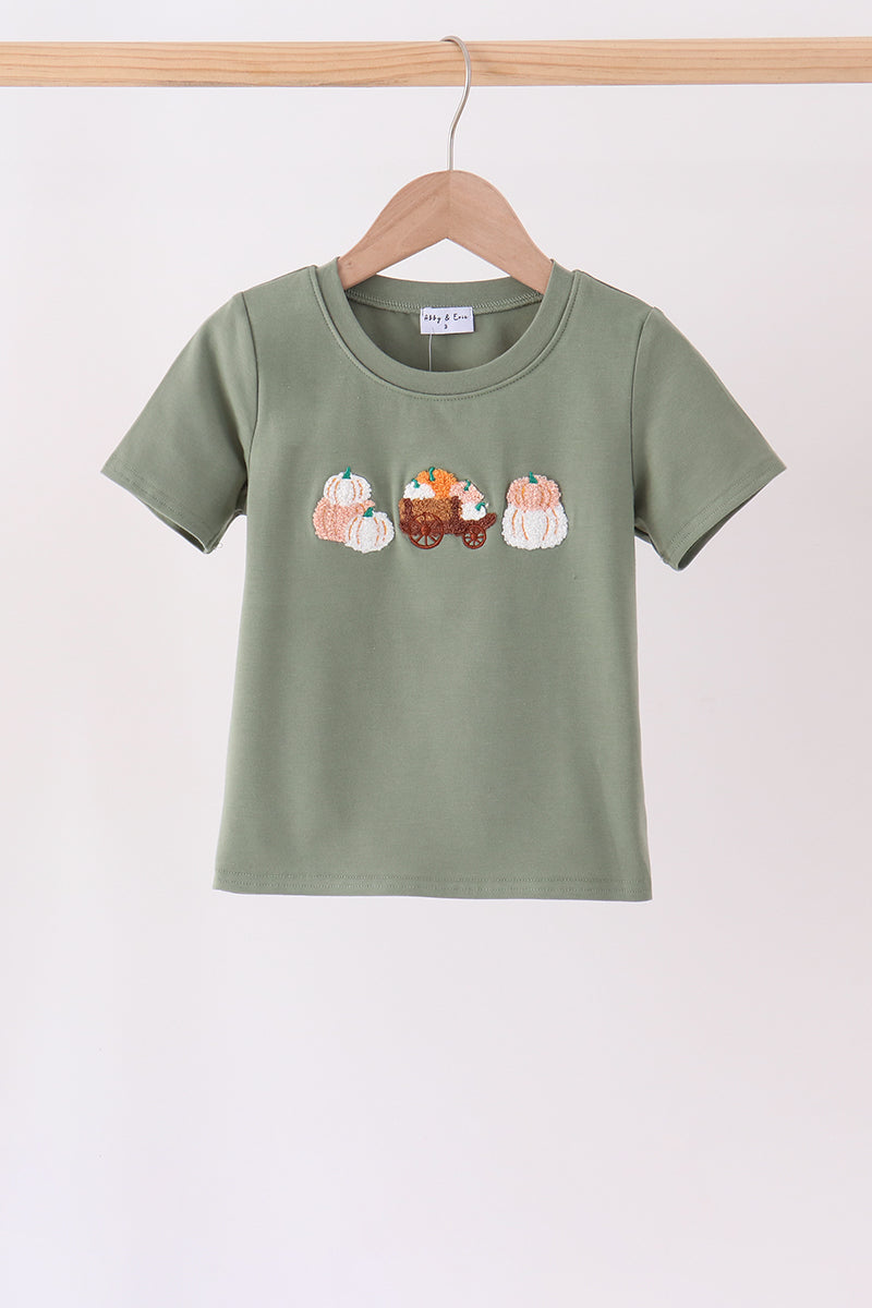 Green pumpkin french knot top