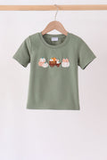 Green pumpkin french knot top