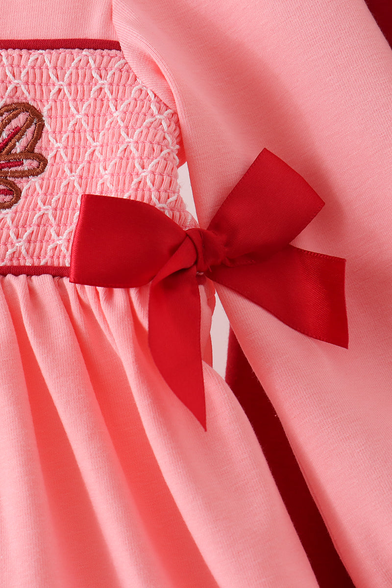 Pink turkey embroidery pants set