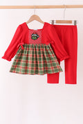 Red Grinch Smocked Pants Set