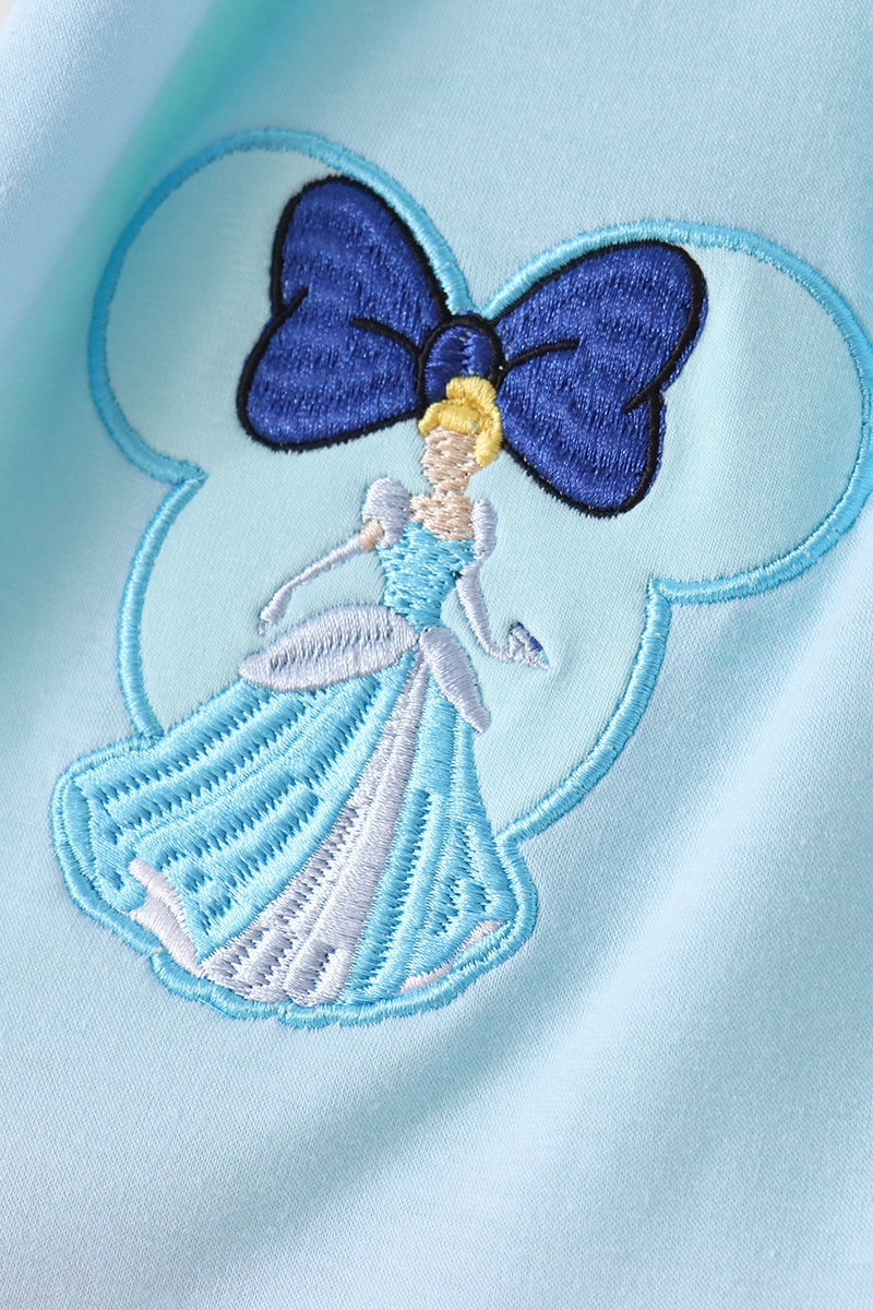 Colorblock character applique ruffle dress