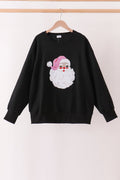 Black Santa Sequin Top