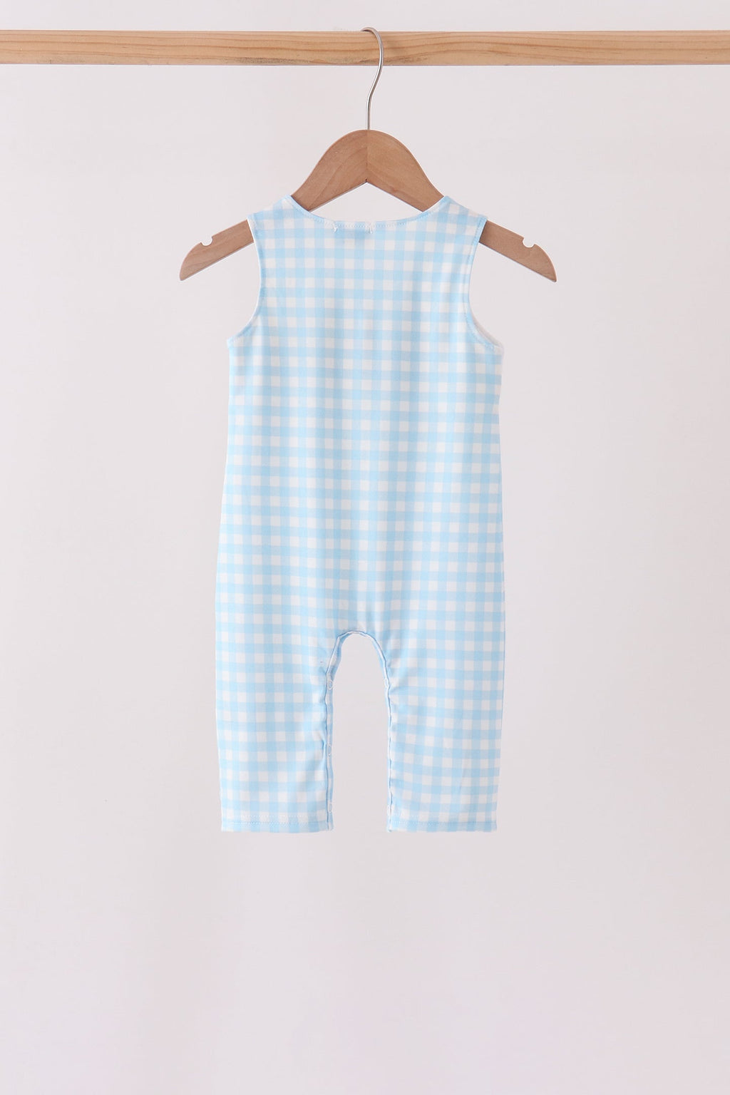 Blue Candy Cane Embroidery Gingham JonJon