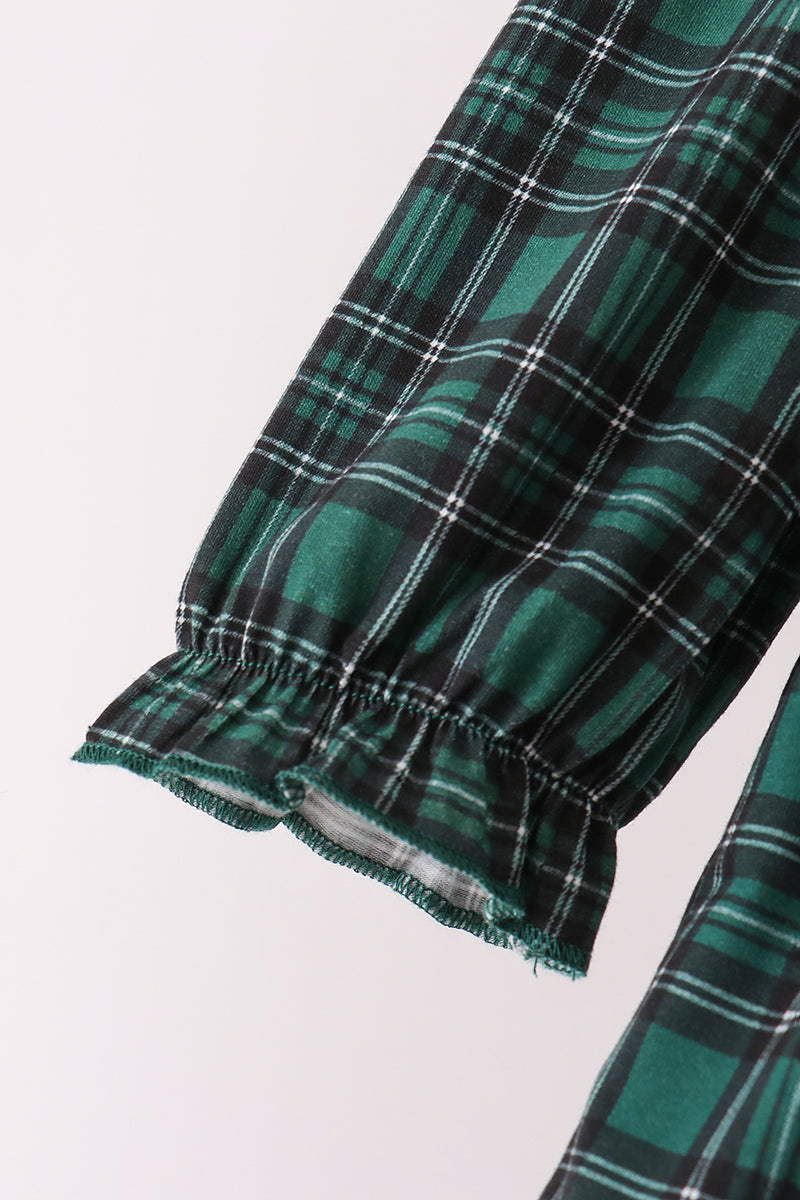 Forest Plaid Smocked Pants Set