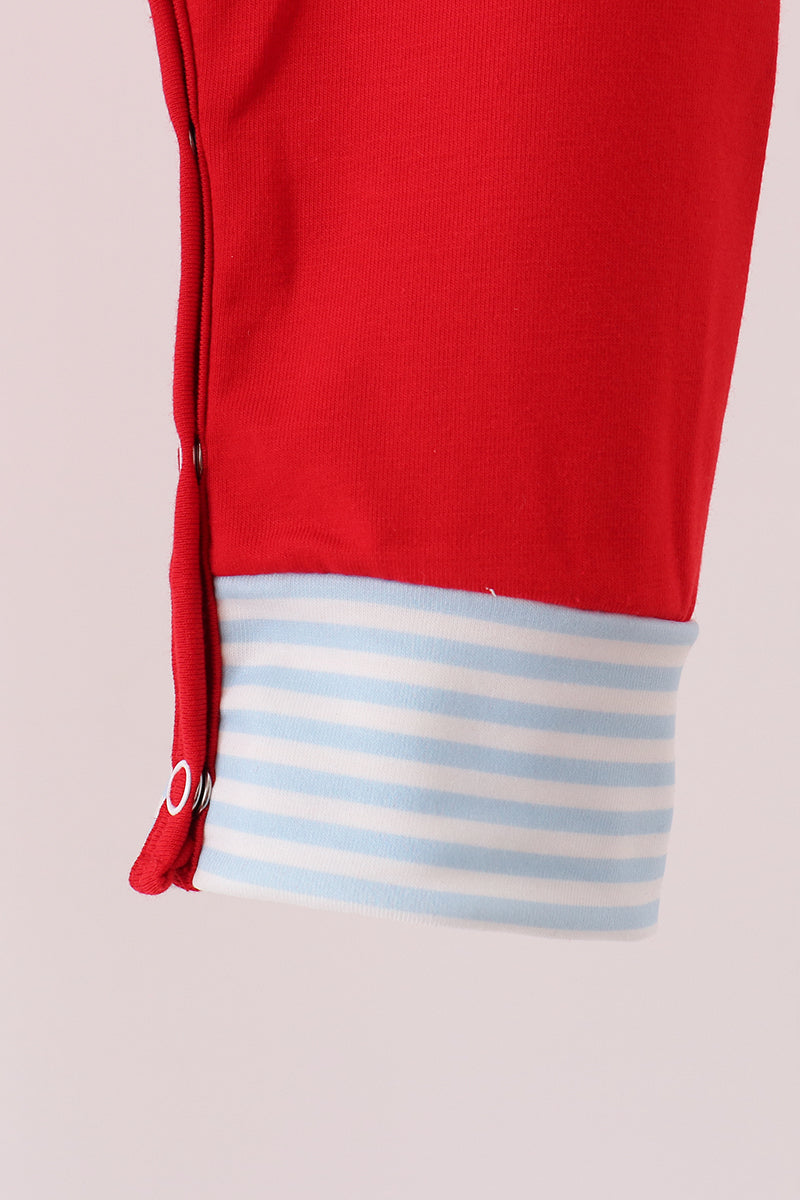 Red Reindeer French Knot Romper