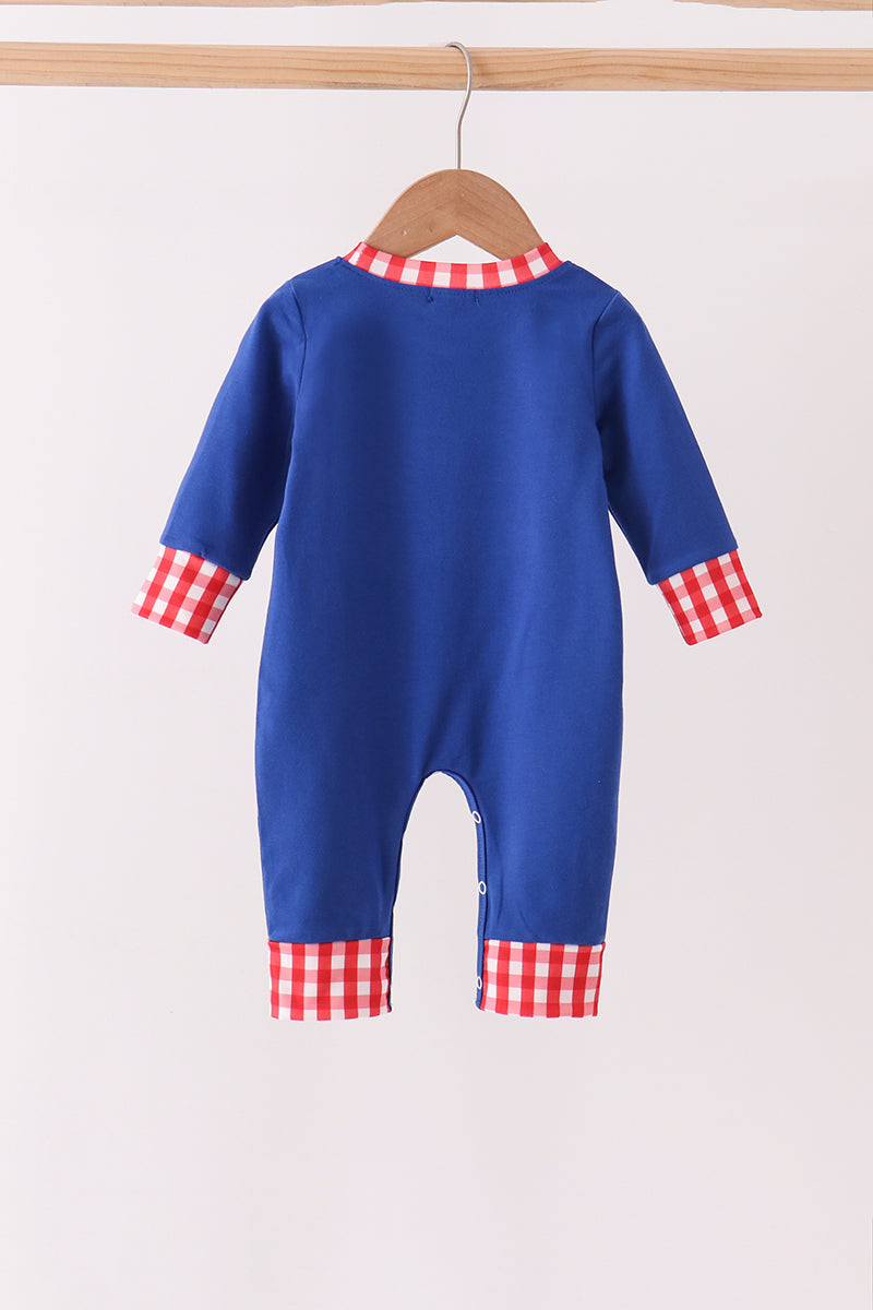 Blue Fire Truck Applique Romper
