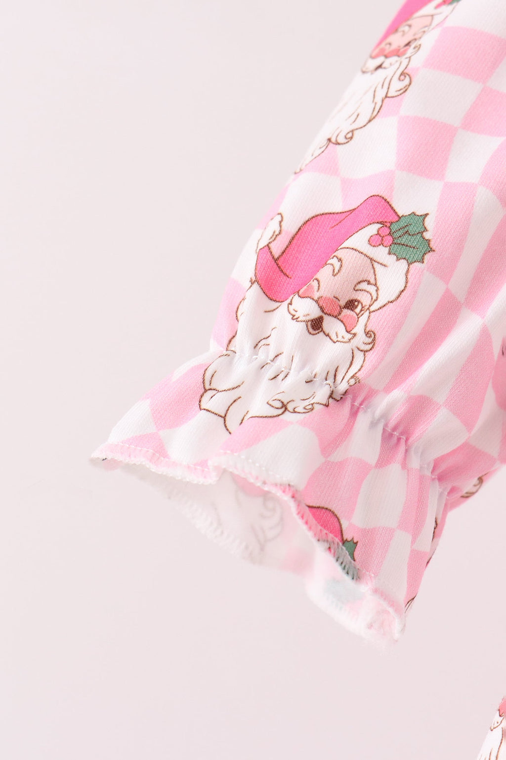Pink Santa French Knot Ruffle Bloomer Set
