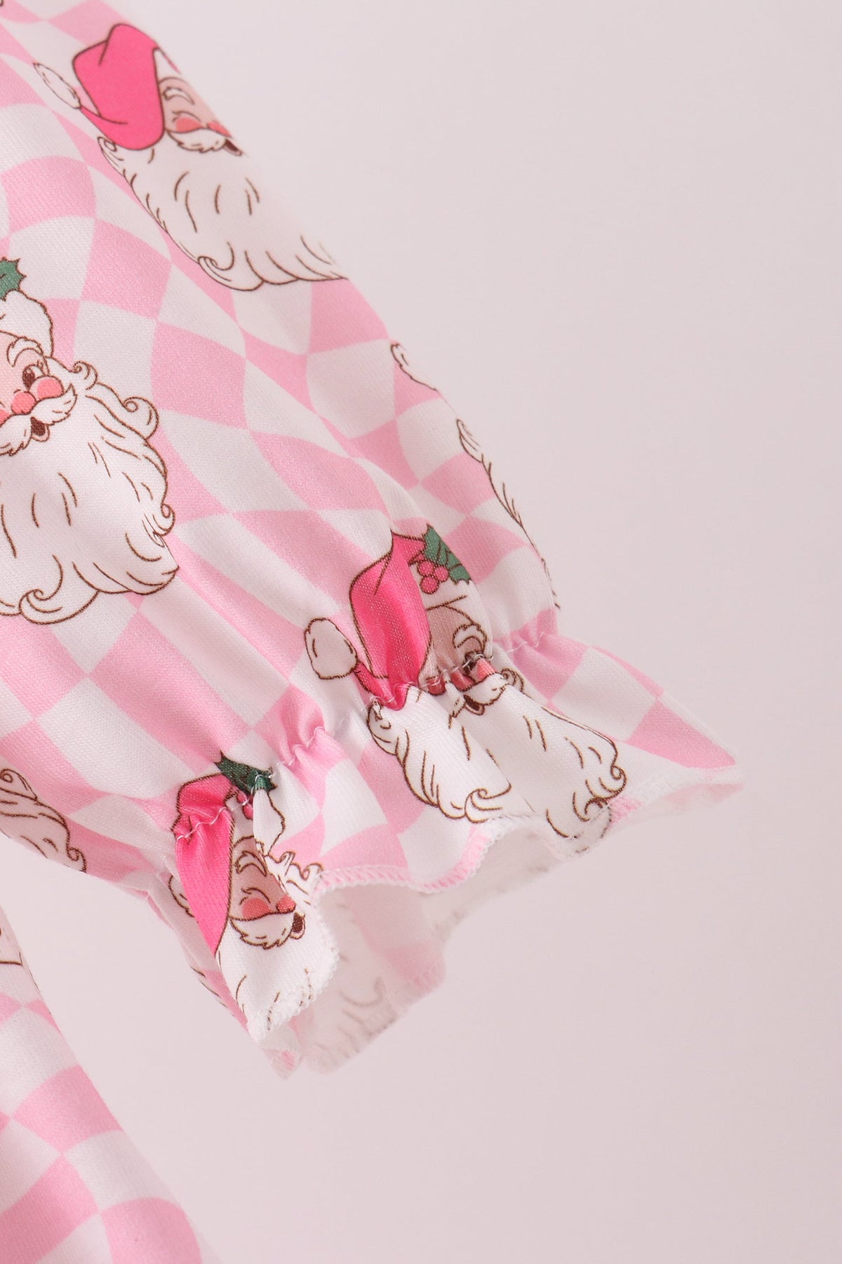 Pink Santa French Knot Ruffle Dress